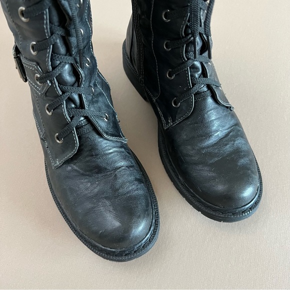 Black Moto Combat Boots - Picture 4 of 10